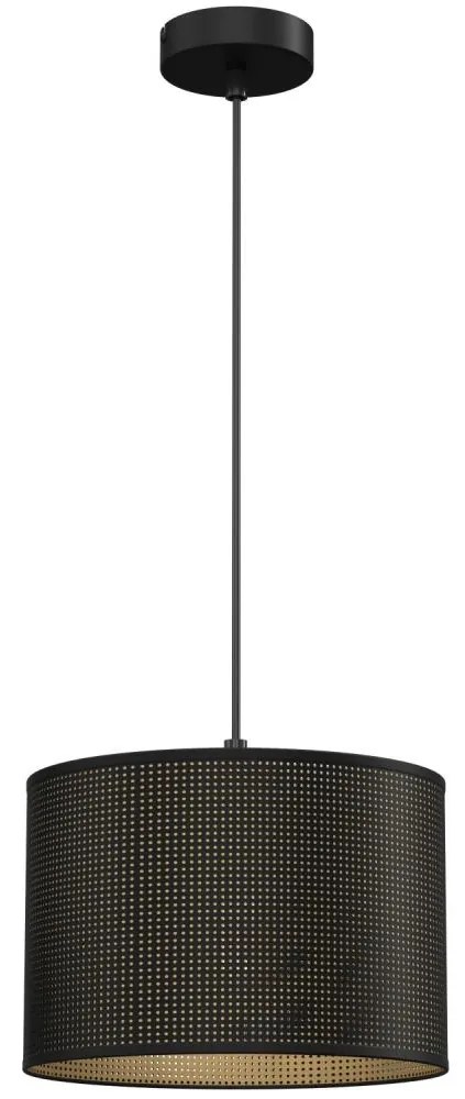 Csillár zsinóron LOFT SHADE 1xE27/60W/230V á. 25 cm fekete/arany