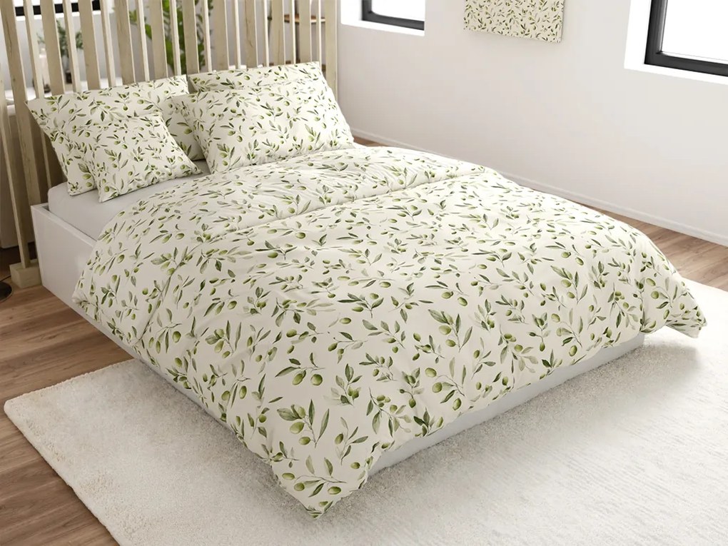 Pamut ágyneműhuzat OLIVE POLY zöld Ágyneműhuzat mérete: 70 x 90 cm | 140 x 220 cm