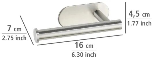WENKO 24166100 - WC-papírtartó TURBO-LOC OREA MATT 16x7 cm rozsdamentes acél/ezüstszínű