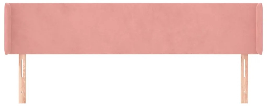 rózsaszín bársony szárnyas fejtámla 183x16x78/88 cm