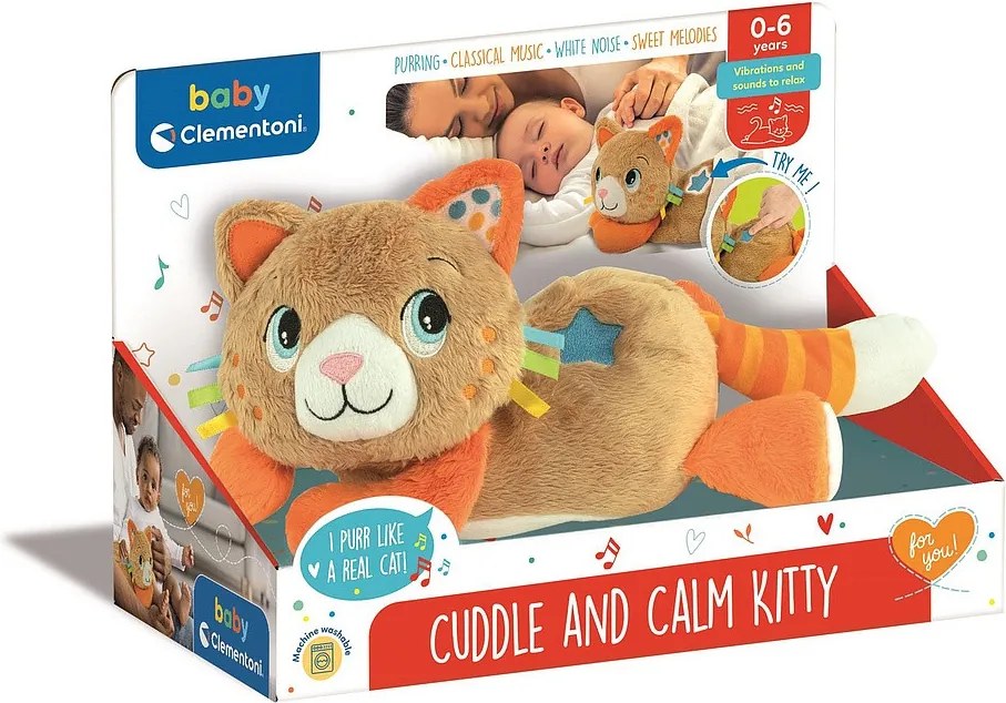 Cicás Tummy-Time elalvást segítő plüss játék Clementoni