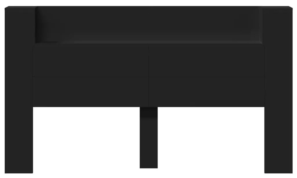 fekete áthidalószekrény LED-világítással 180 x 16,5 x 103,5 cm