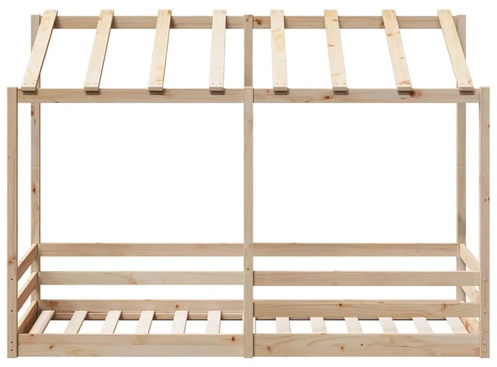 tömör fenyőfa gyerekágy tetővel 75 x 190 cm