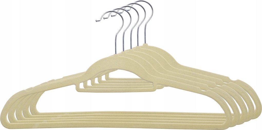 Velúr Ruhaakasztók Velúr Ruhaakasztó Szekrényhez Bézs 5 db