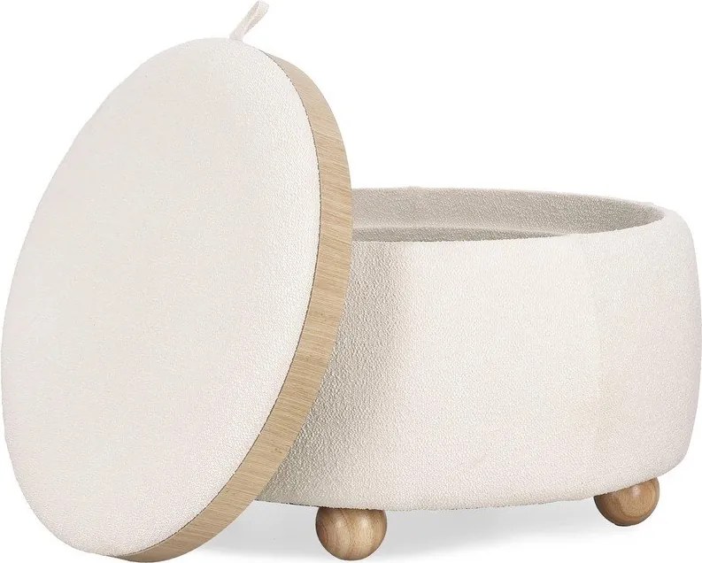 Krémszínű buklé puff Irisha – Bizzotto