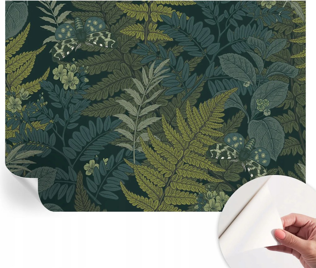 Matt öntapadós fotótapéta Falra Zöld elegancia 312x219 cm