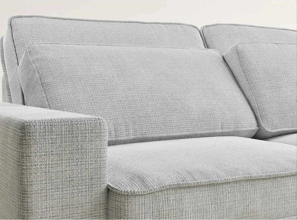 Világosszürke zsenília sarokkanapé (jobb oldali-L alakú) Kirou – Maison de Rêve