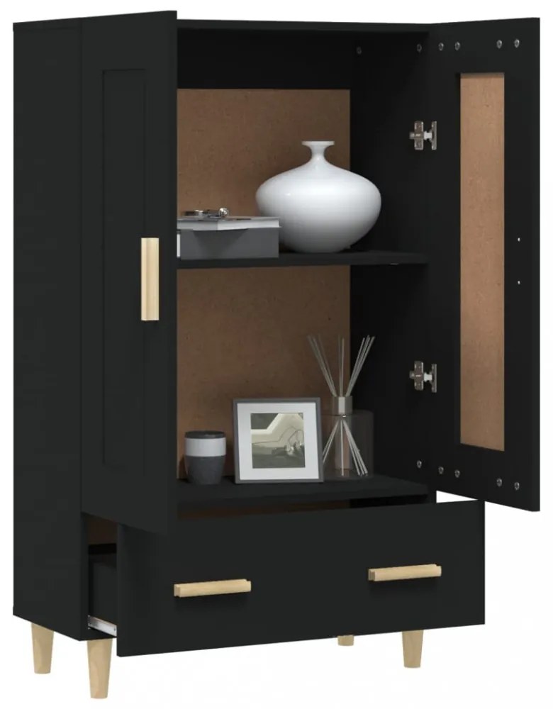 vidaXL fekete szerelt fa magasszekrény 70 x 31 x 115 cm