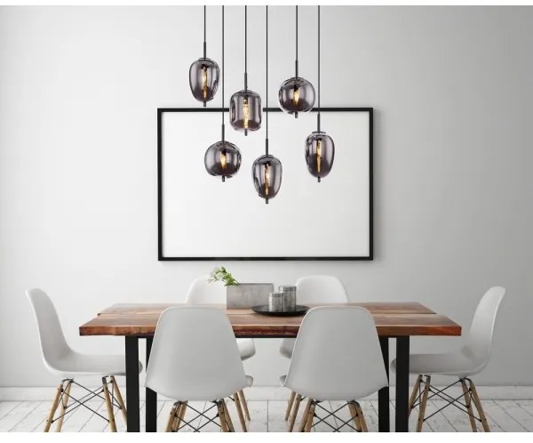 Globo 15345-6 - BLACKY 6xE14/40W/230V fekete függeszték