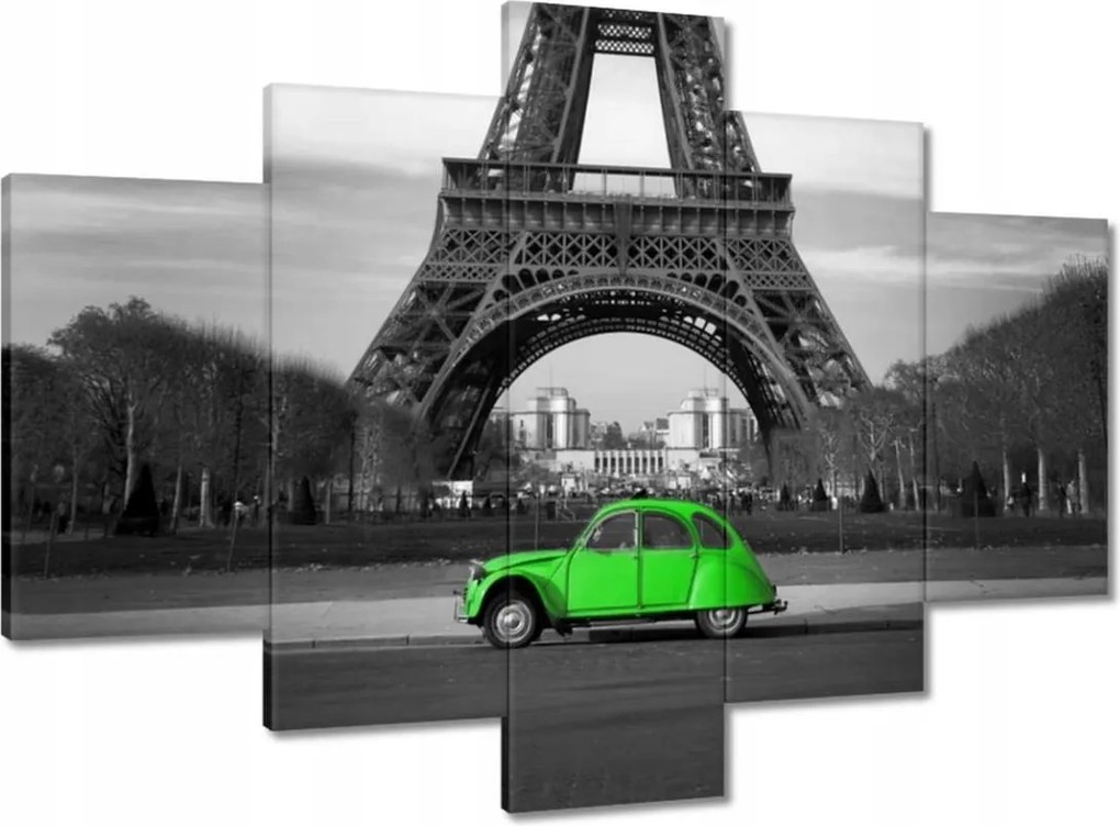 Festmények 150x105 Zöld autó Párizsban