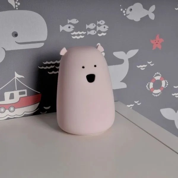 LED RGB gyerek érintős lámpa BEAR LED/0,8W/5V rózsaszín + USB