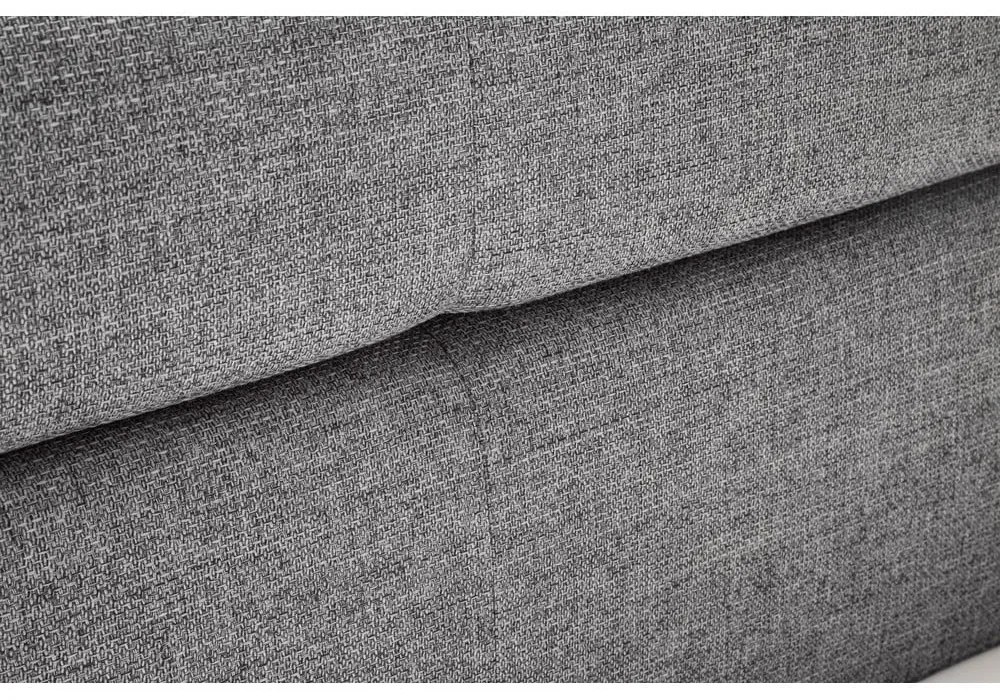 Szürke kárpitozott ágyneműtartós franciaágy ágyráccsal 180x200 cm Lotte – Meise Möbel