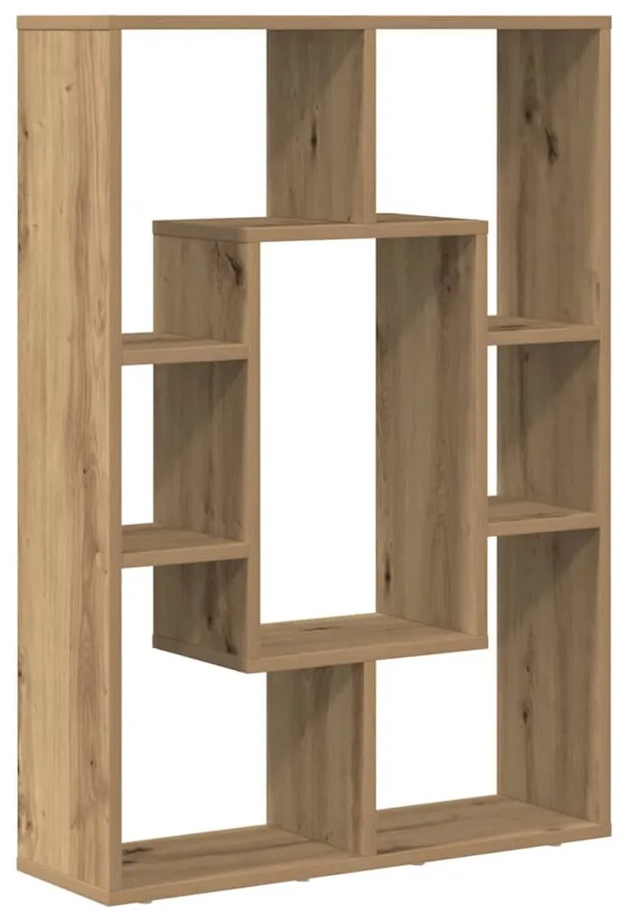 kézműves tölgy színű szerelt fa könyvespolc 63 x 20 x 90 cm