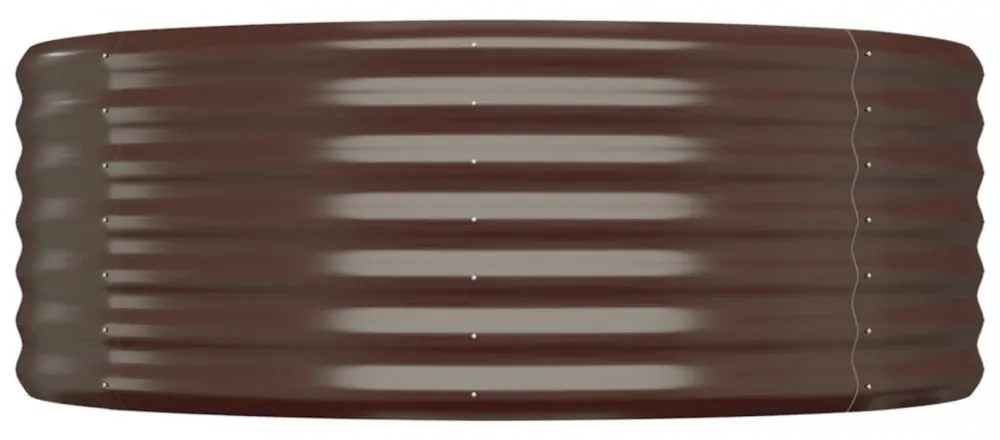 barna porszórt acél kerti magaságyás 322x100x36 cm