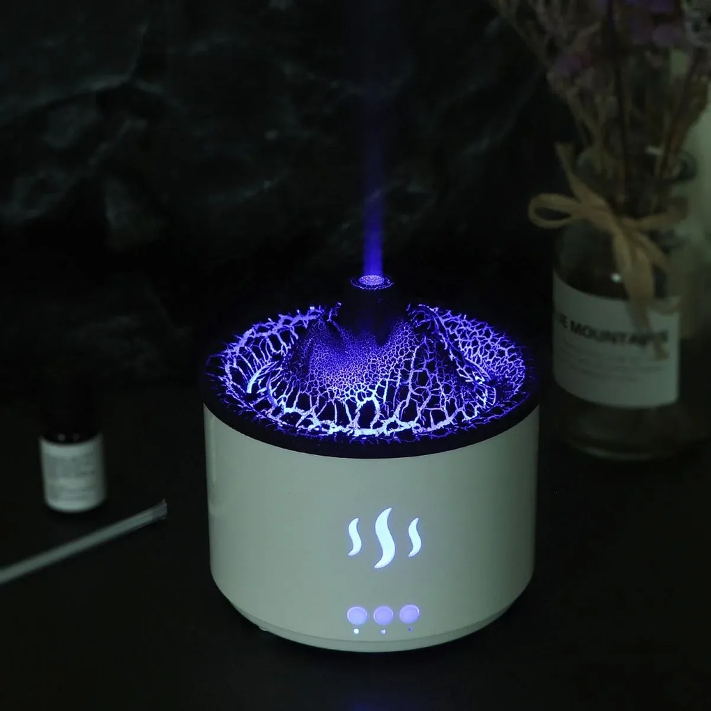 RDF3 aroma diffúzor vulkán formájában - 500 ml - fehér