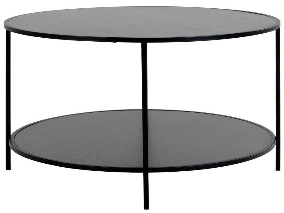 Fekete kerek dohányzóasztal fekete asztallappal ø 80 cm Vita – House Nordic