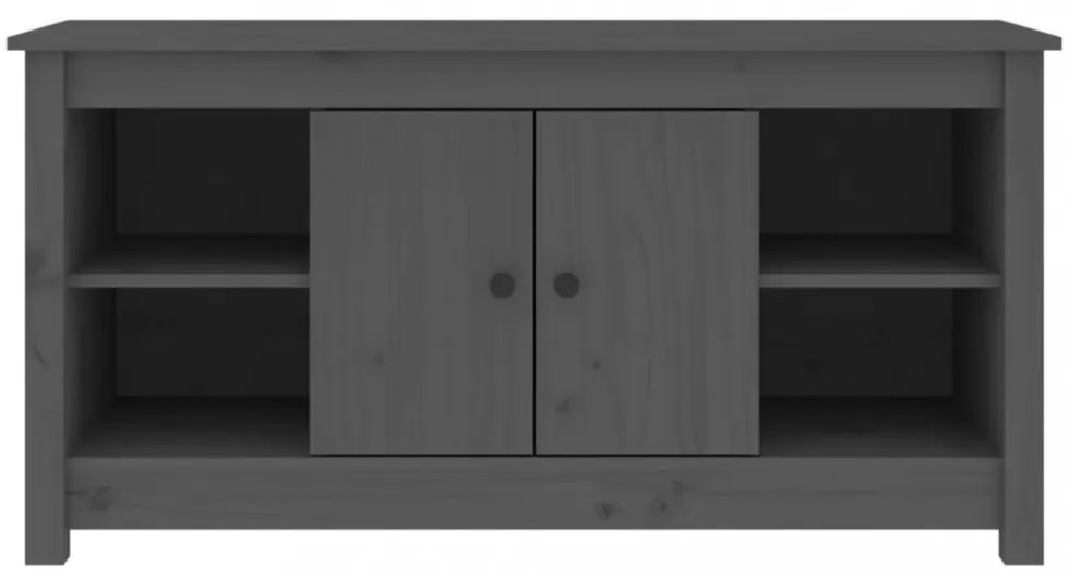 szürke tömör fenyőfa TV-szekrény 103 x 36,5 x 52 cm