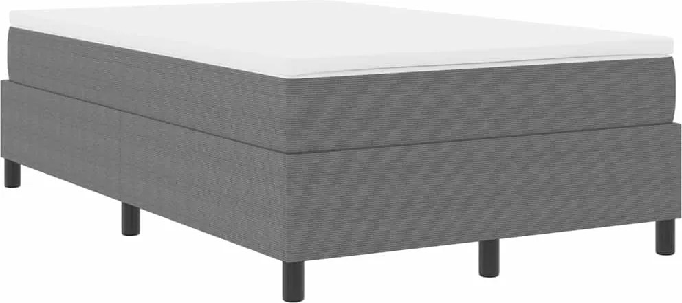 vidaXL Boxrugós ágy Világosszürke és fehér 120 x 190 cm