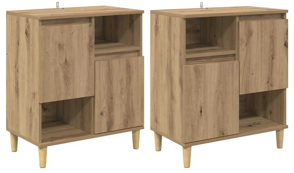 Oldalszekrények 2 pcs Artisan tölgy 60 x 35 x 70 cm Faanyag