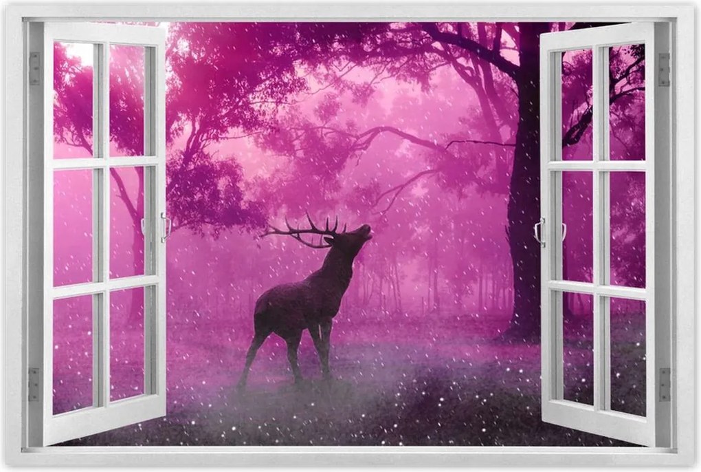 Poszterek 60x40 Szarvas a varázslatos erdőben