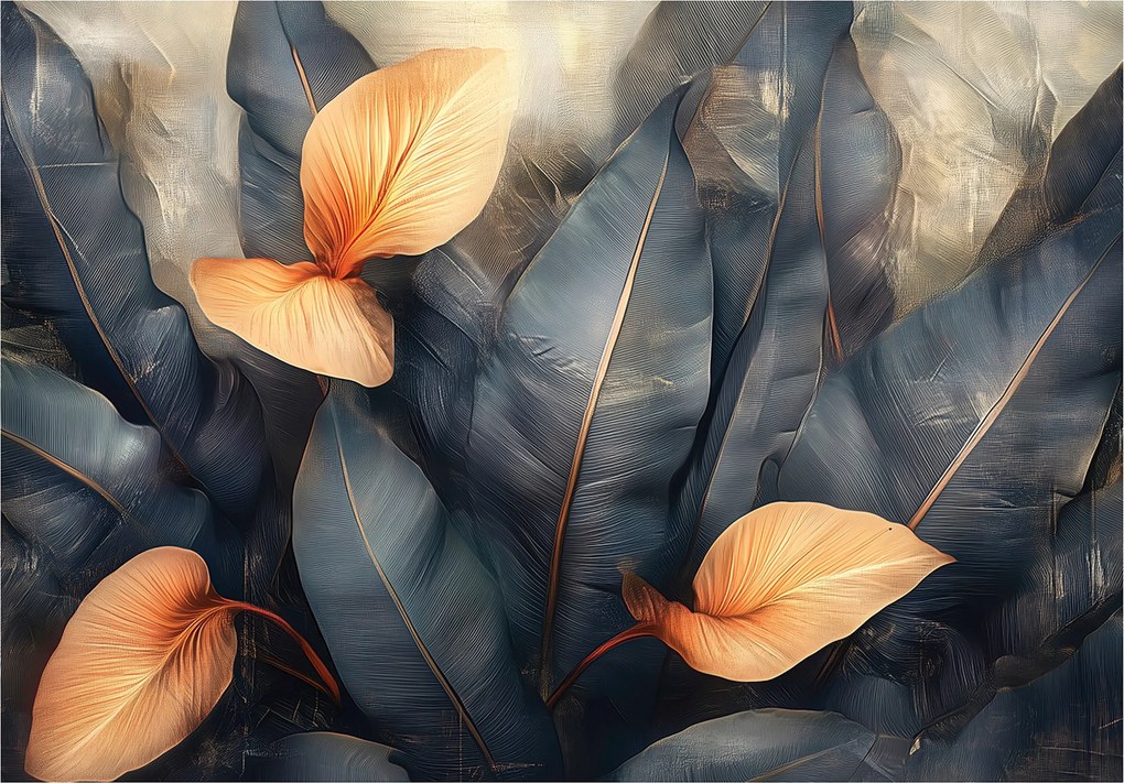 Fotótapéta Levelek Beton Természet Hálószoba Nappali Tapéta Flizelina 300x210