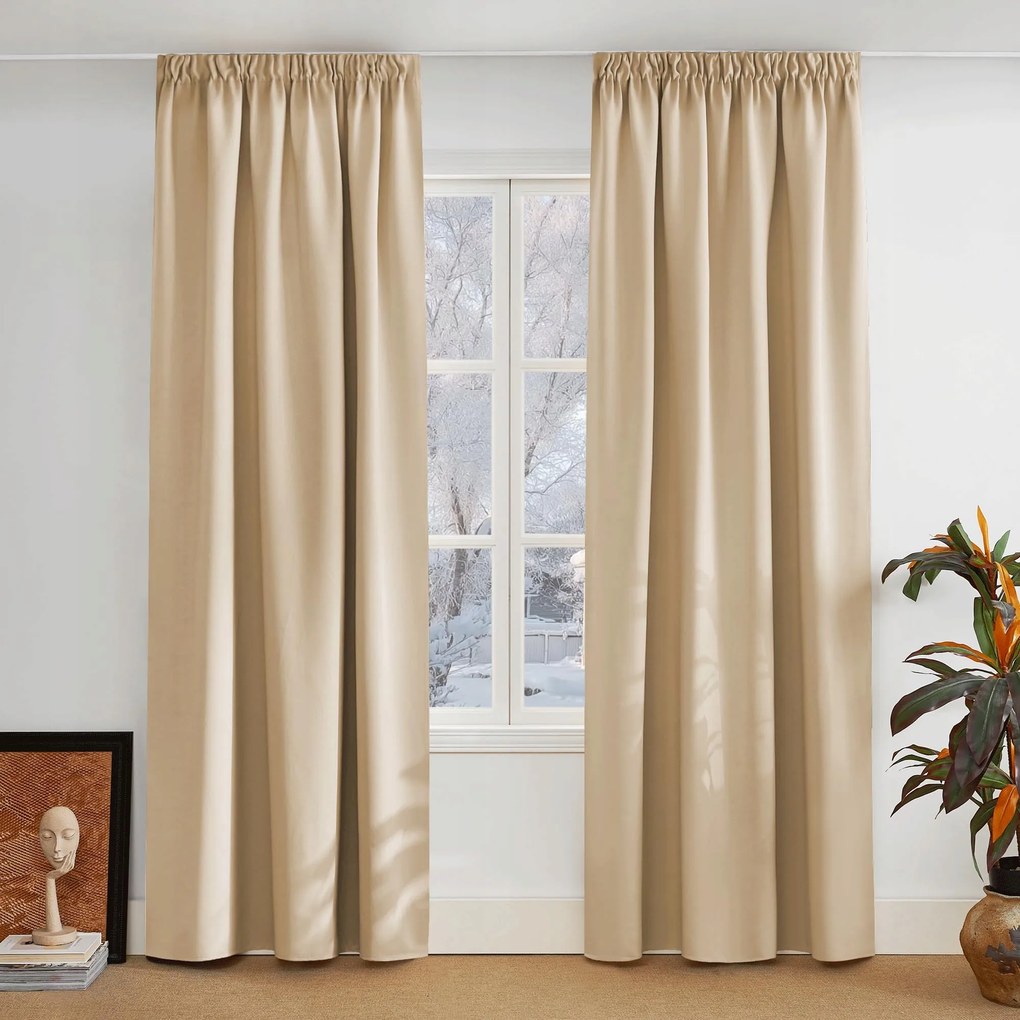 Thermo sötétítő függöny 140 x 280 cm 2 db Bézs Pony Dance