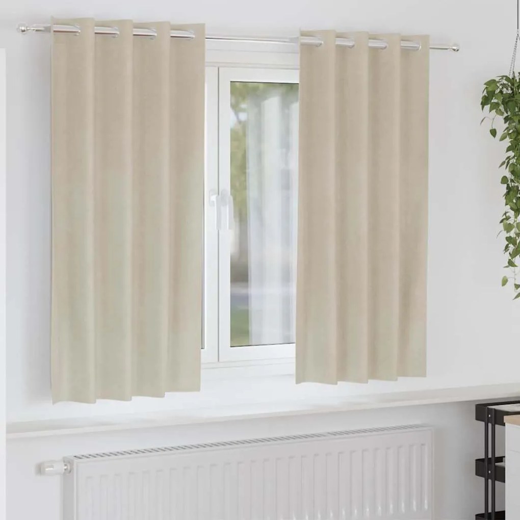 Függönyök függönyökkel 2 pcs Krém 140 x 175 cm Bársony