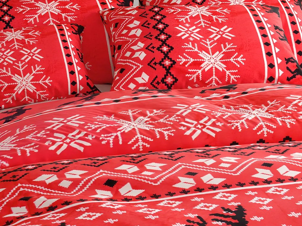 Mikroplüss ágyneműhuzat BLACK DEERS piros Ágyneműhuzat mérete: 70 x 90 cm | 140 x 200 cm