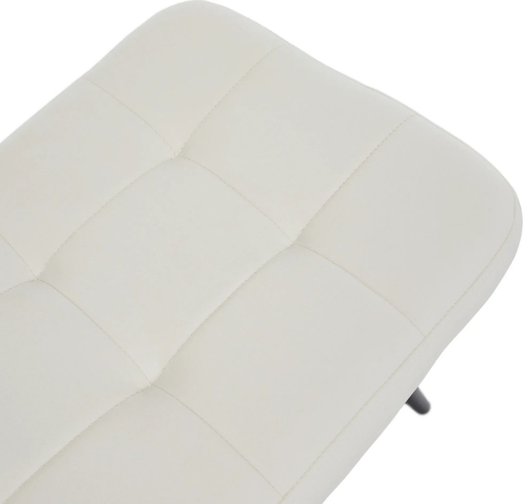 Fotel lábtartóval, fehér Velvet szövet/fekete, HABEN