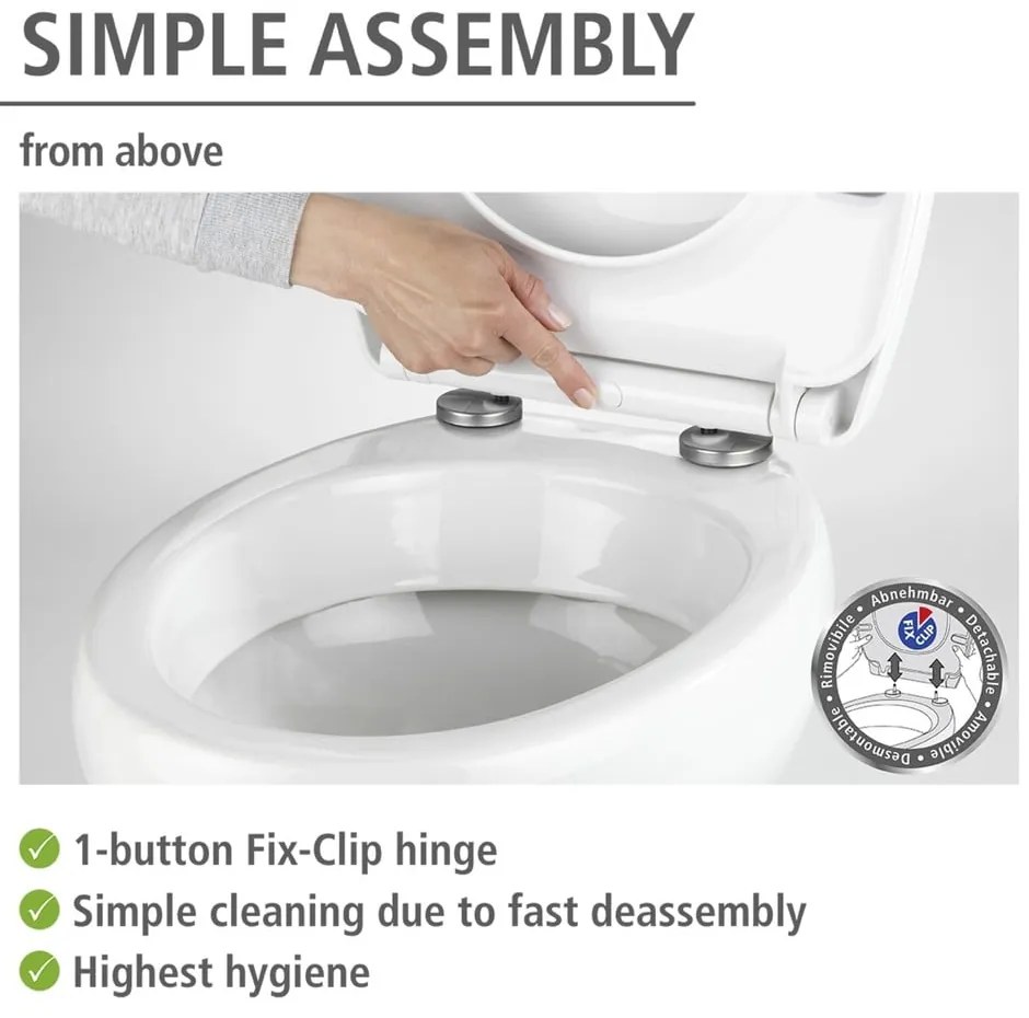 WC-ülőke automatikus záródással 38 x 45 cm Droplets – Wenko