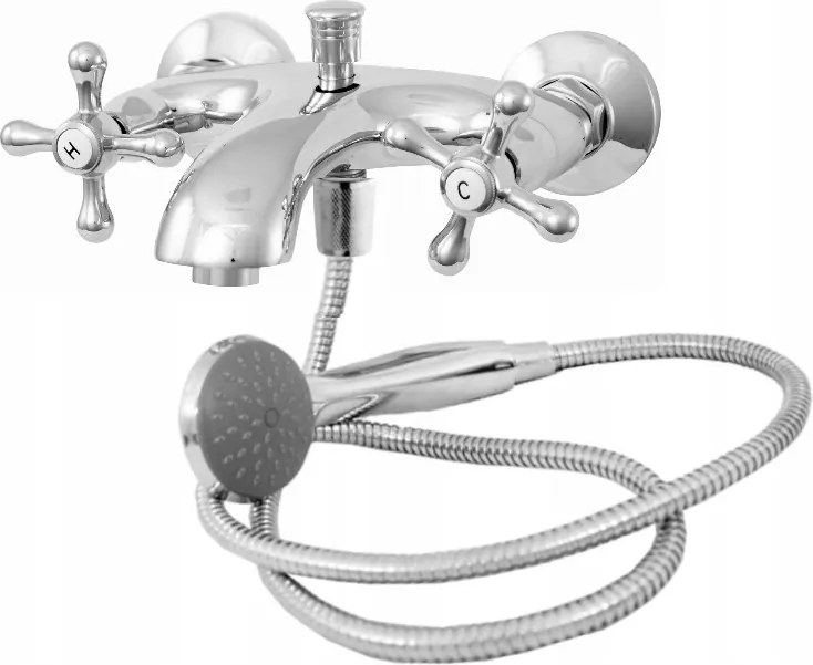 Kádtöltő Csaptelep Retro Gombokkal, Készlettel