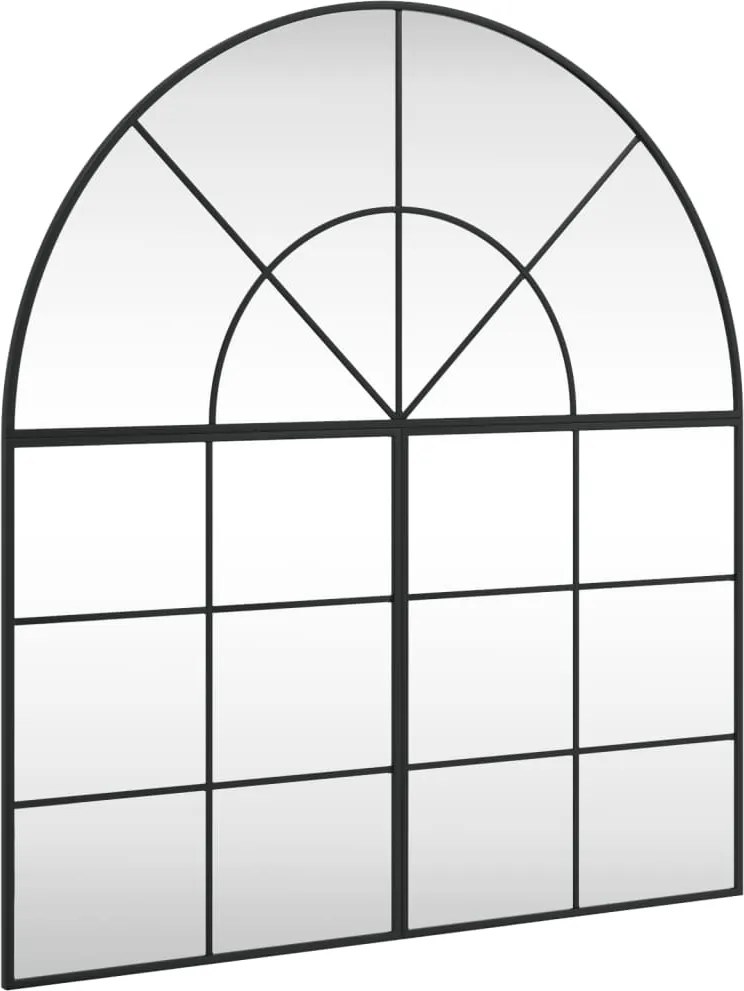 vidaXL fekete ívelt vas fali tükör 100x110 cm