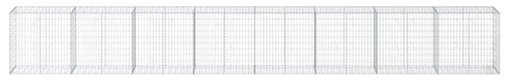 horganyzott vas gabion kosár fedéllel 800 x 50 x 100 cm