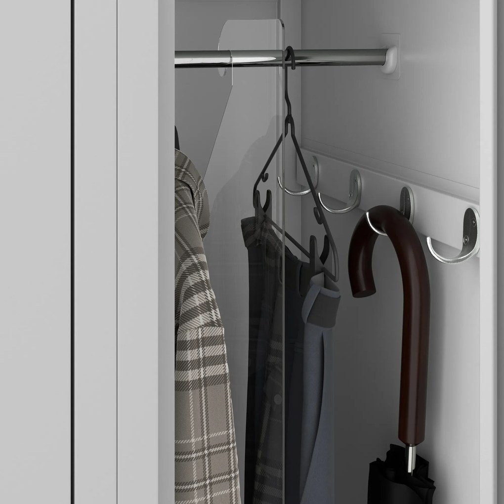 Pléh öltözőszekrény talpazaton, négymodulos, polcokkal KACPER II, 600 x 1800 x 500 mm, szürke