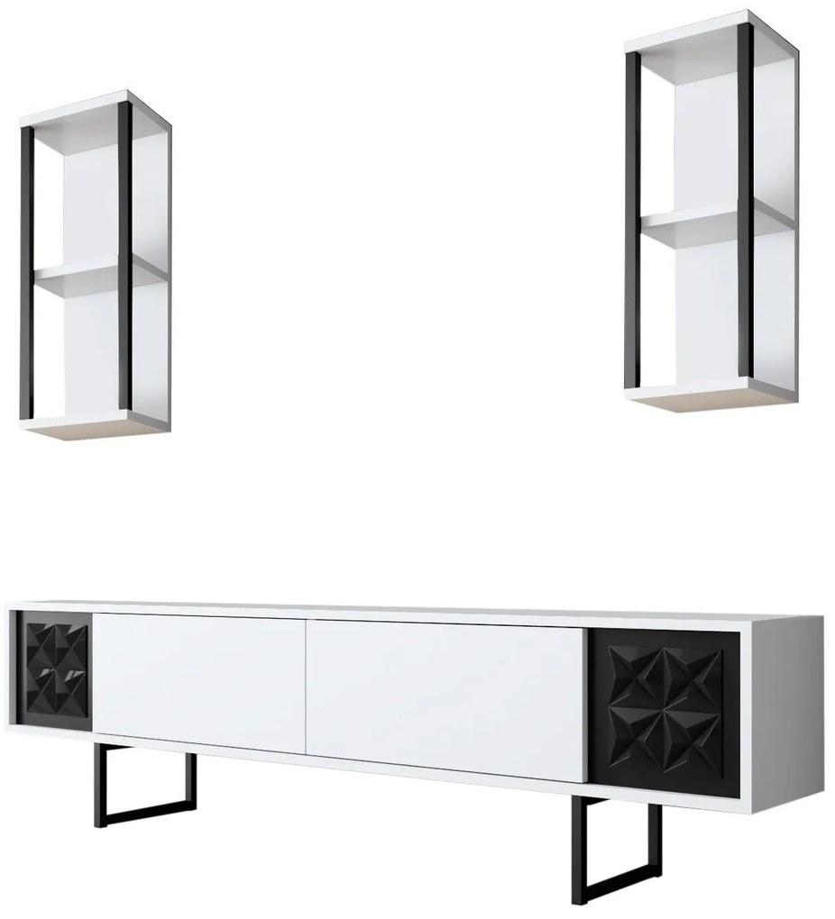 TV szekrény Black Line - White, Black