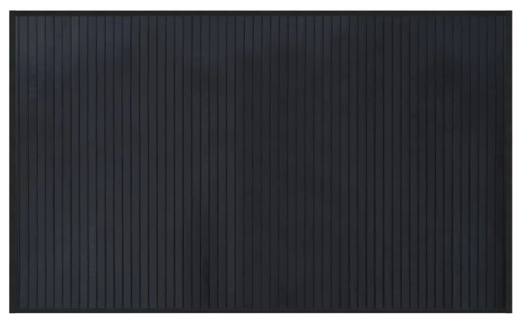 négyszögletű fekete bambusz szőnyeg 60 x 100 cm
