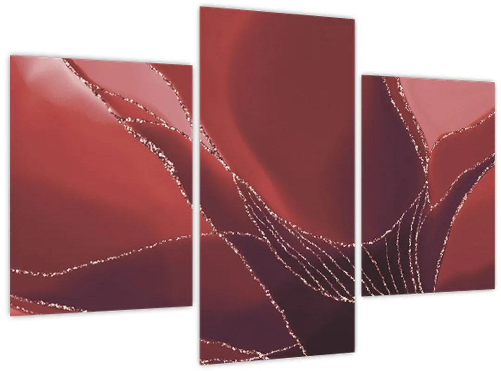 Kép - Piros absztrakt virág N⁰2 (90x60 cm)