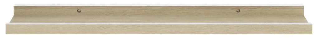 2 db fehér és sonoma tölgy színű fali polc 60 x 9 x 3 cm