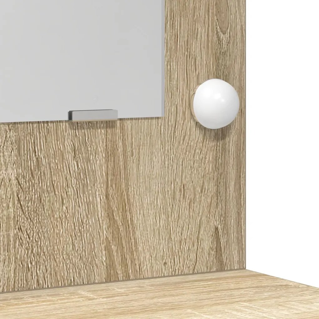 pipereasztal LED világítással Sonoma tölgy 50x41x135 cm