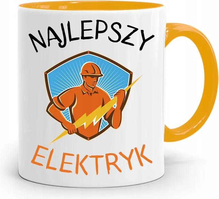 Sárga Bögre Villanyszerelőnek A Legjobb Villanyszerelő fényképes nyomtatással