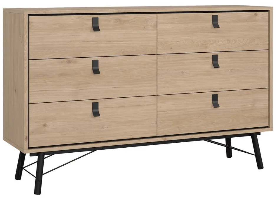 Natúr színű alacsony komód tölgyfa dekorral 153x95 cm Ry – Tvilum