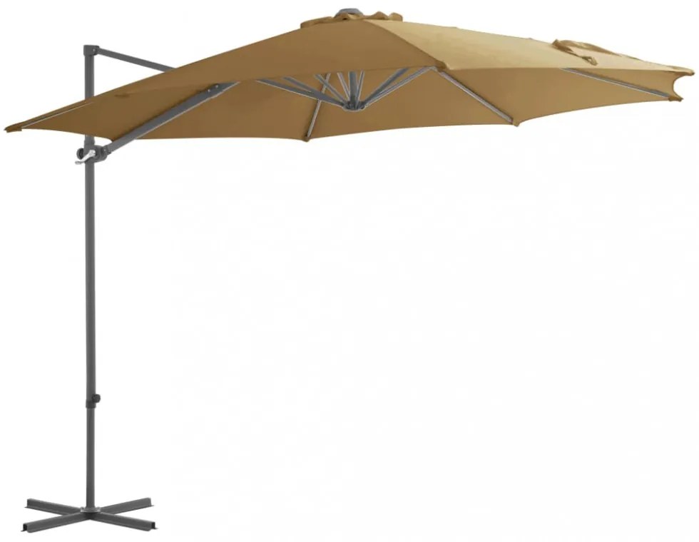 szürkésbarna kültéri napernyő hordozható talppal