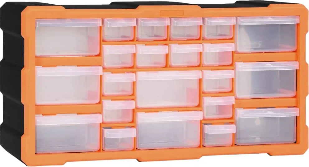 vidaXL többfiókos szervező 22 fiókkal 49 x 16 x 25,5 cm