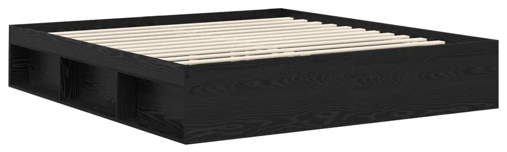 vidaXL Ágykeret matracmal fiókkal Fekete 200 x 200 cm Tömör fenyőfa