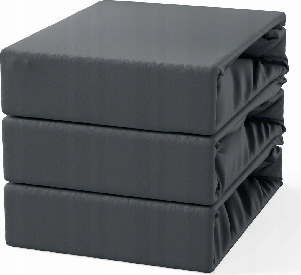 Pamut lepedő gumis 200x220 Grafitszürke