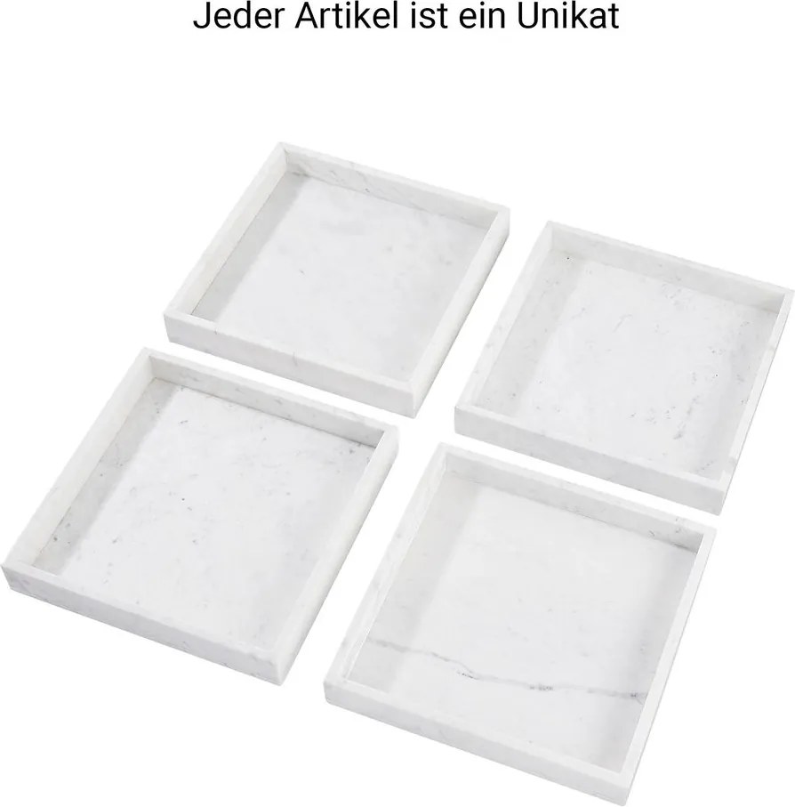 MARBLE márvány tálca, fehér 30 x 30cm