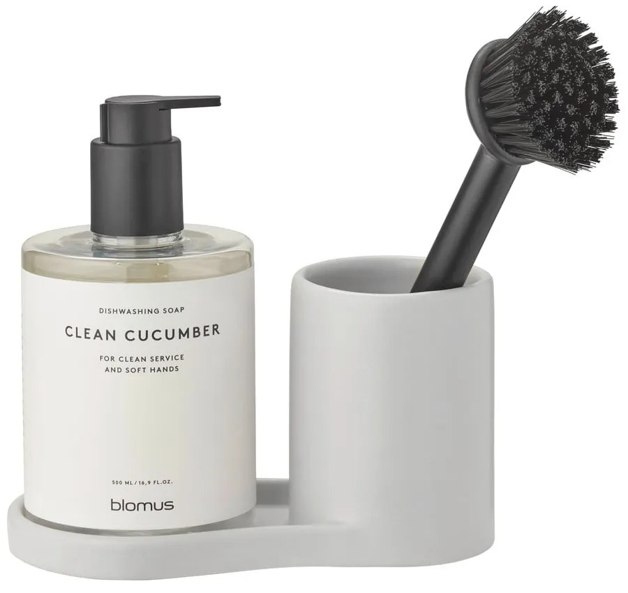 Világosszürke agyagkerámia mosogatóeszköz tartó Piro – Blomus