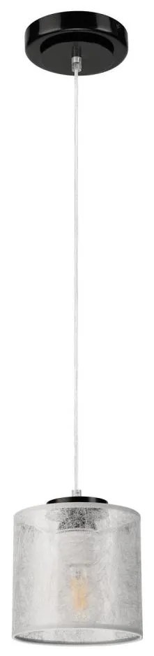 Kábeles függőlámpa ROSA 1xE27/60W/230V fekete/szürke