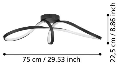 Eglo 901158-LED RGBW Dimmelhető mennyezeti lámpa CALAROSSA-Z LED/22W/230V fekete