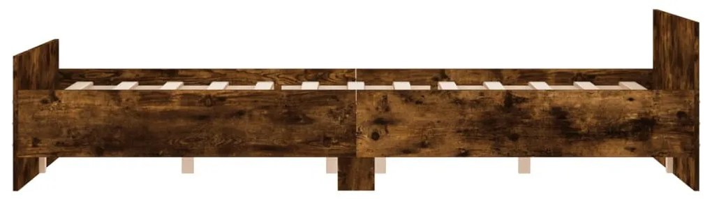 füstös tölgy színű ágykeret fej- és lábtámlával 150 x 200 cm